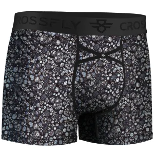 IKON Men's 3" Trunks - Skulls and Hearts Black