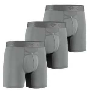 3-Pack: IKON Men's 6" Boxers - Charcoal