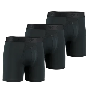 3-pack IKON Men's 6" Boxers (Black)