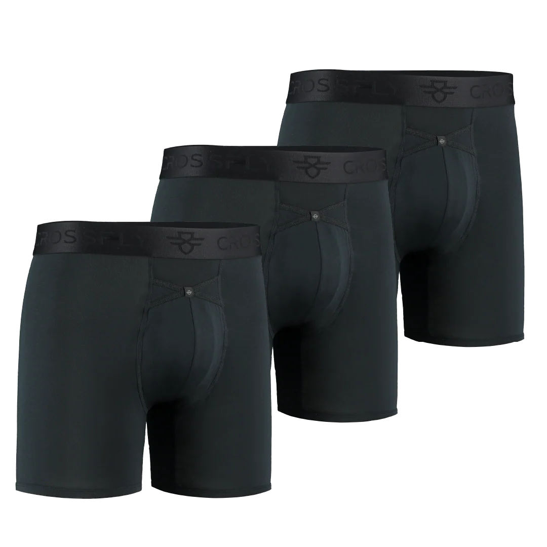 3-pack IKON Men's 6" Boxers (Black)