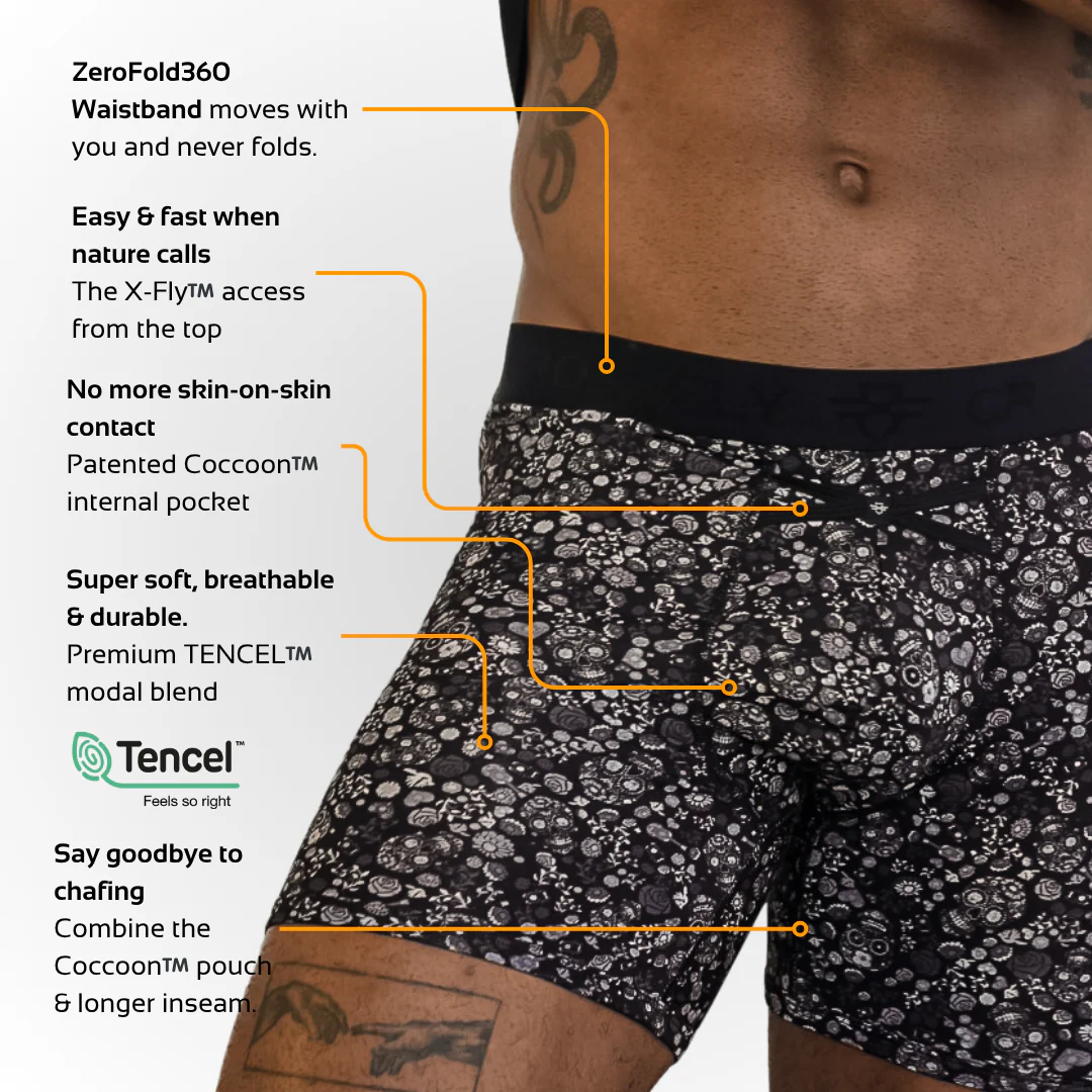 2-Pack: IKON 6" Boxers: Charcoal / Skulls Print – Image 4