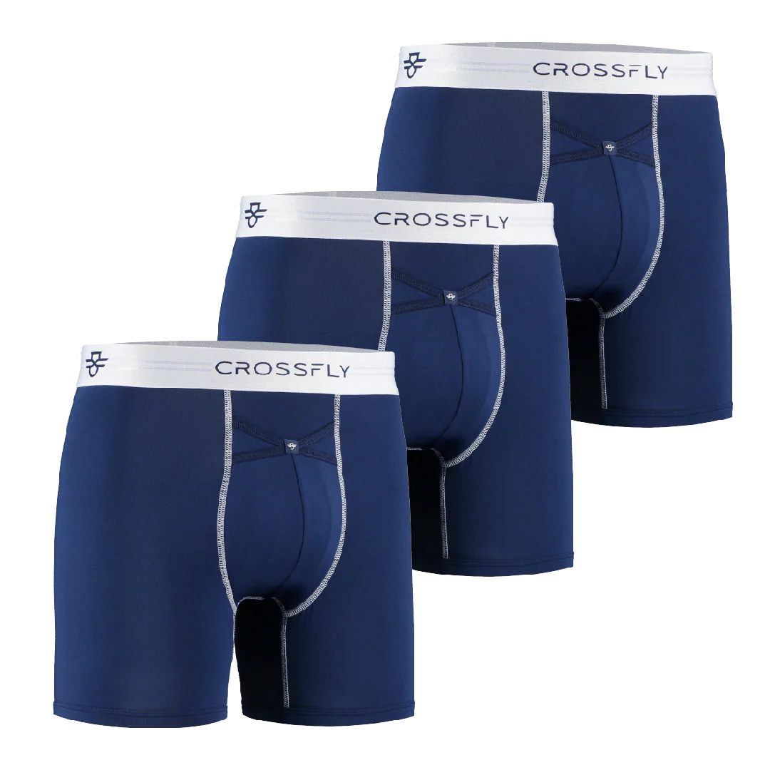 3-Pack: IKON X Men's 6" Boxers - Navy/White