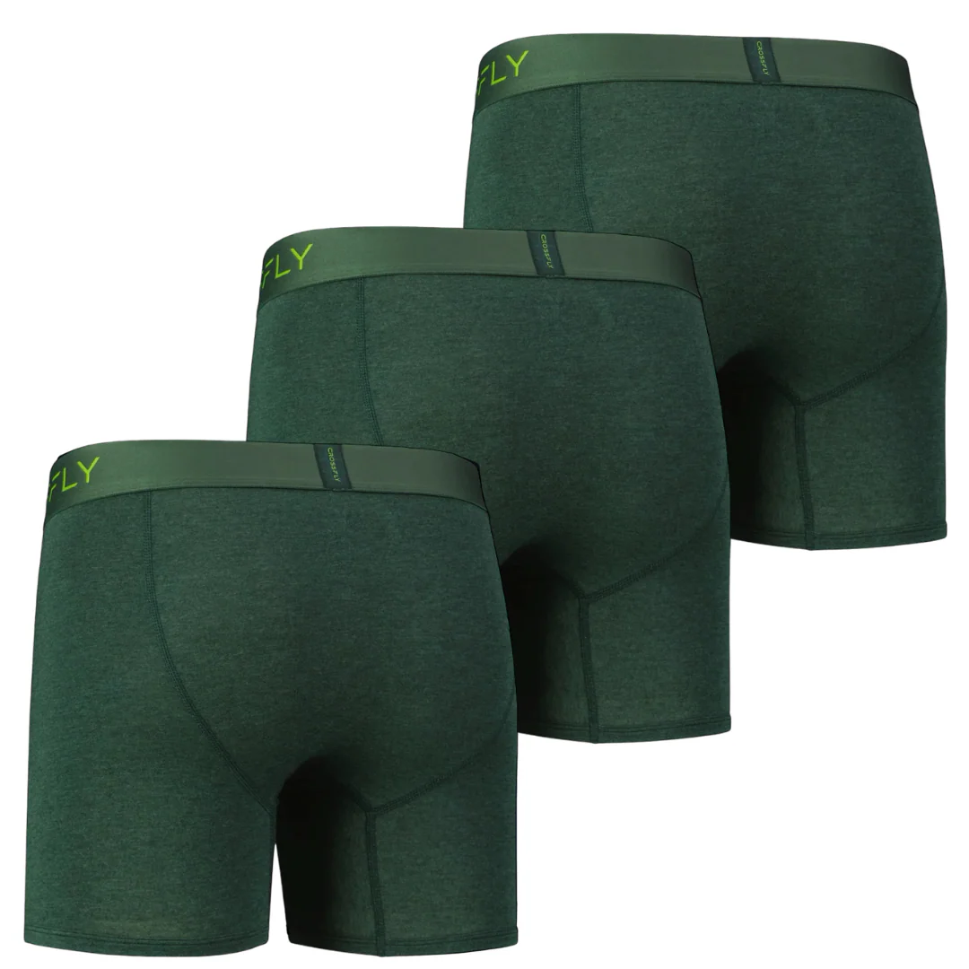 3-pack IKON Men's 6" Boxers (Green Marle) – Image 7