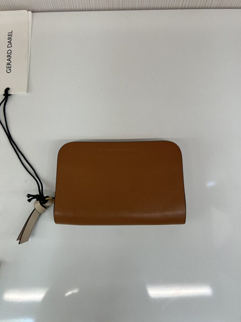 Mini Portefeuille femme cuir lisse camel/paille Gérard Darel – Image 2