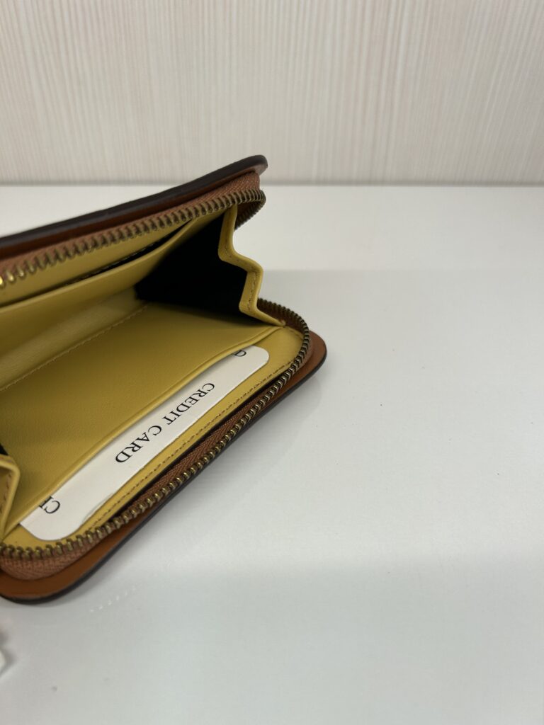 Mini Portefeuille femme cuir lisse camel/paille Gérard Darel – Image 3