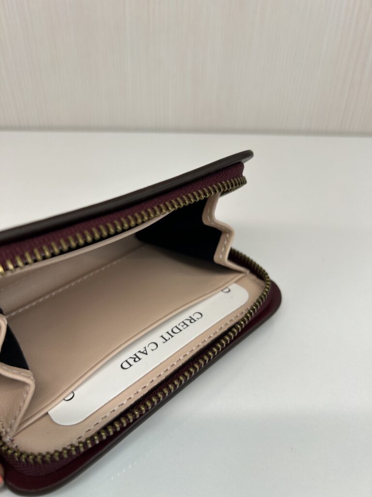 Mini Portefeuille femme cuir lisse bordeaux/nude Gérard Darel – Image 3