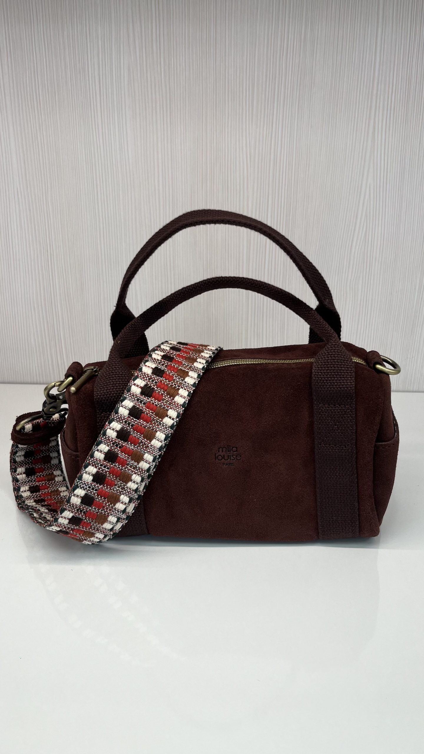 Mini sac à main polochon Bee V Mila Louise auburn – Image 4