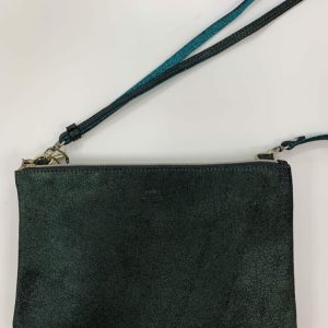Sac pochette Vert taiga cuir Mila Louise
