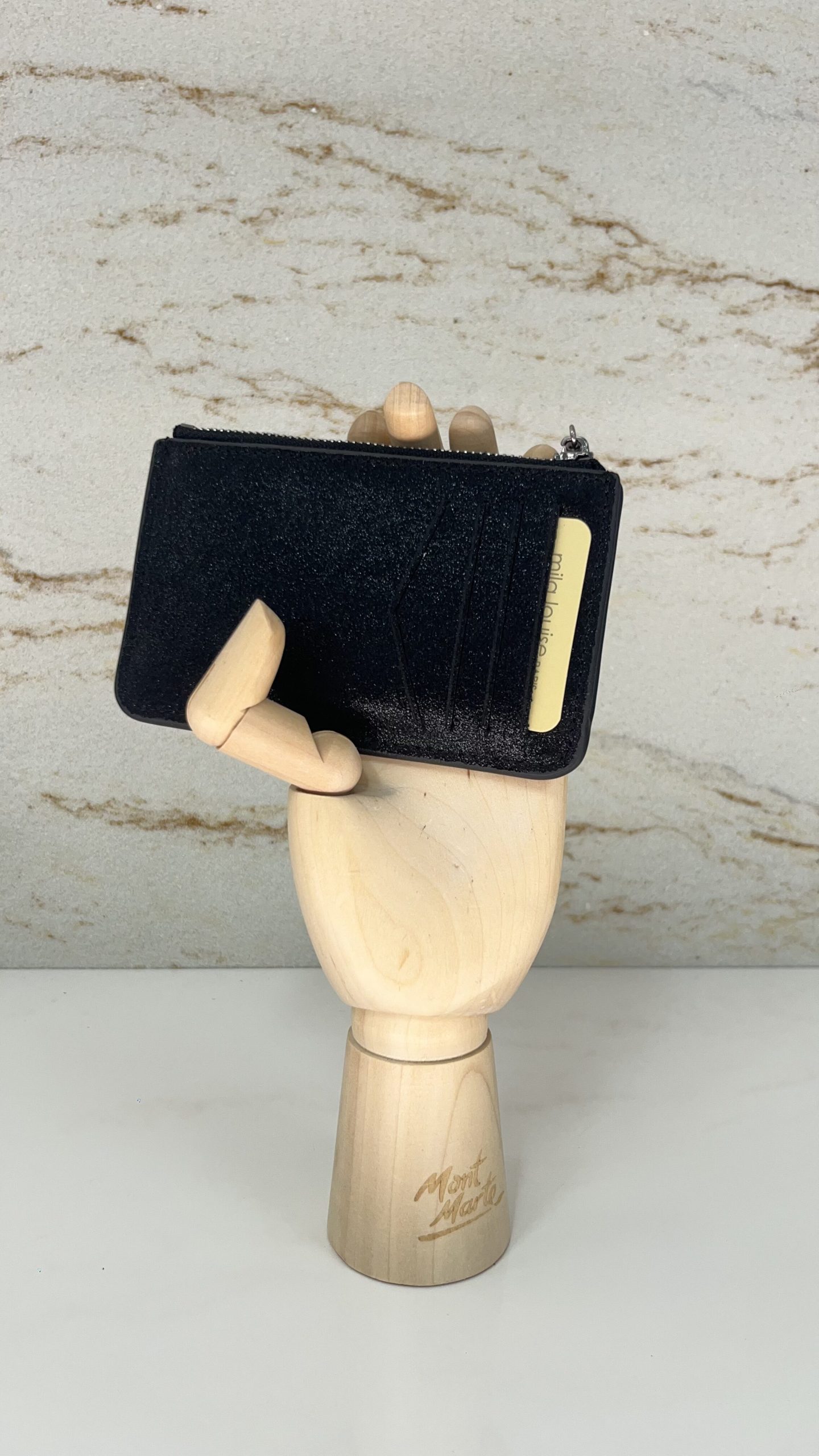 Porte-carte/Porte-monnaie Mimi X cuir Mila Louise noir – Image 3