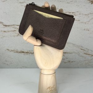 Porte-carte/Porte-monnaie Mimi X cuir Mila Louise fumé kaki