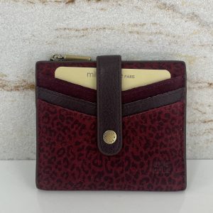 Porte-cartes porte-monnaie Sido PA cuir pourpre