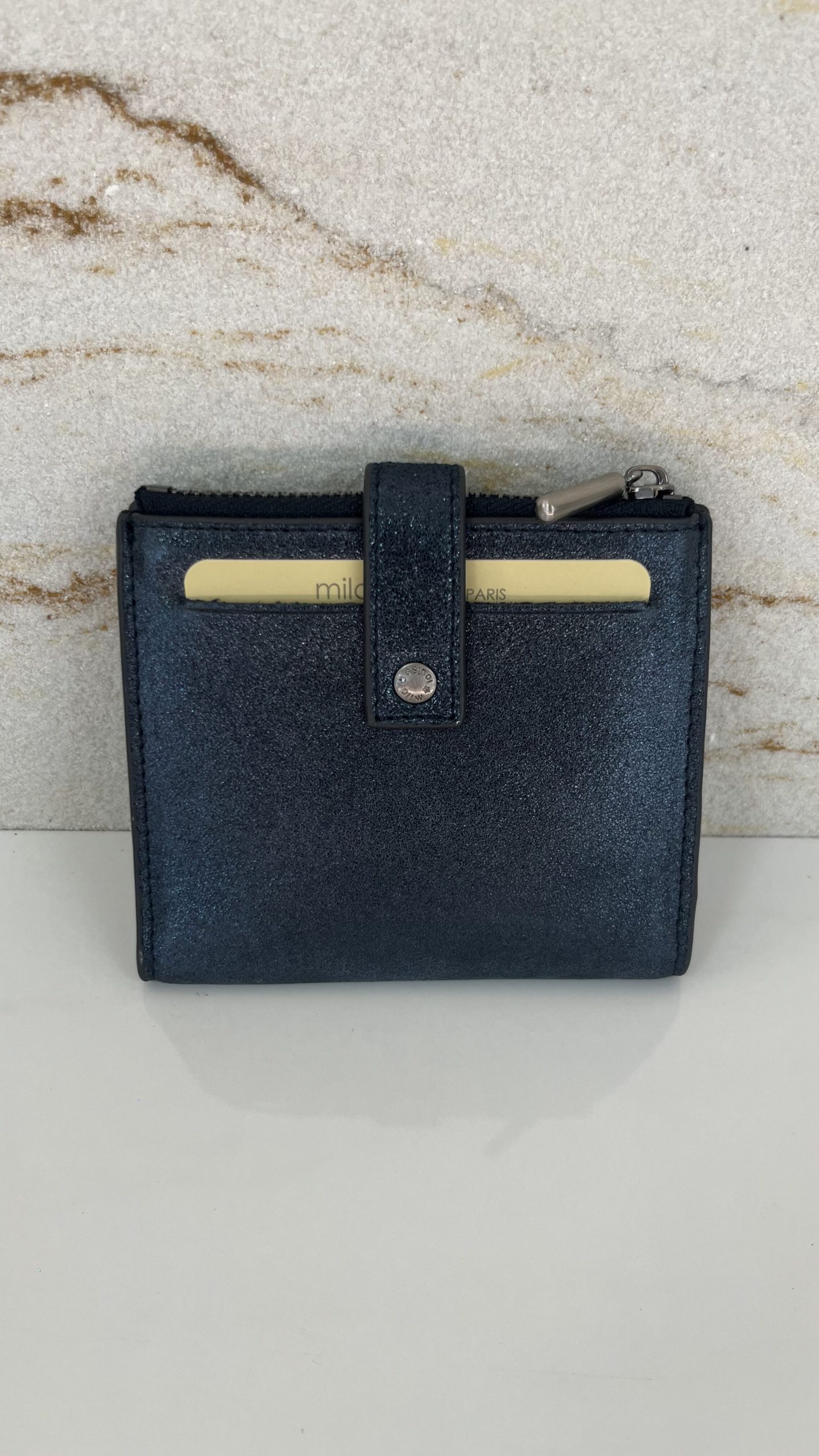 Porte-carte / porte-monnaie Sido XV cuir effet paillettes Mila Louise vertigo – Image 4