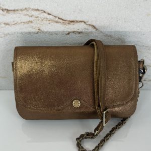 Sac pochette porté travers Odile X ocre cuir Mila Louise
