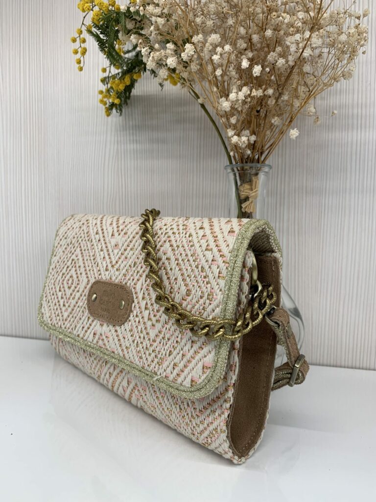 Petite pochette en toile Rose Mila Louise – Image 3