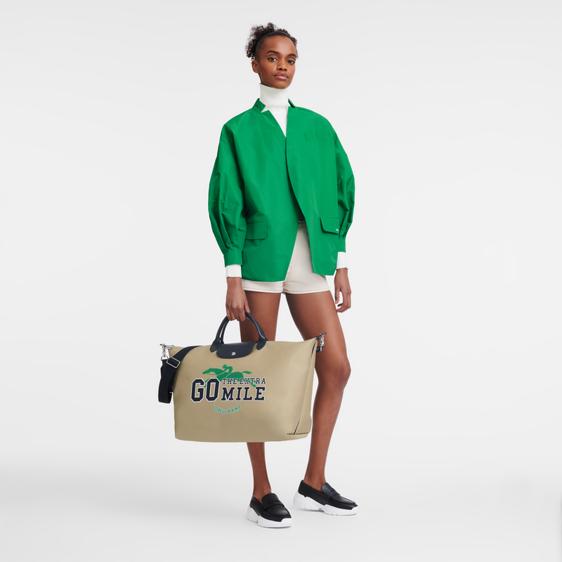 Sac de voyage L Le Pliage Collection Longchamp – Beige – Image 3