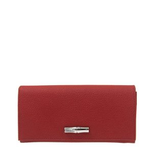 Portefeuille Long À Rabat Roseau Longchamp – rouge