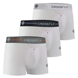 3-Pack: IKON Trio Men's 3" Trunks - White Mono