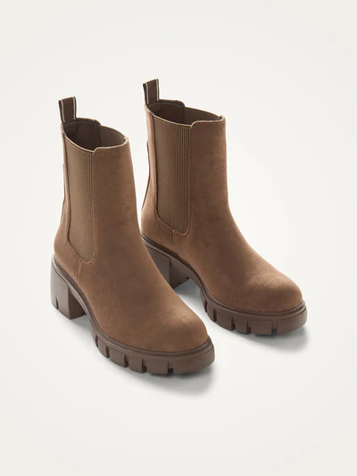 Bottines Hérine marron à talon crantés Vanessa Wu