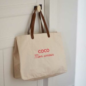 Sac Bel Ami ecru COCO MON AMOUR Rose tagada