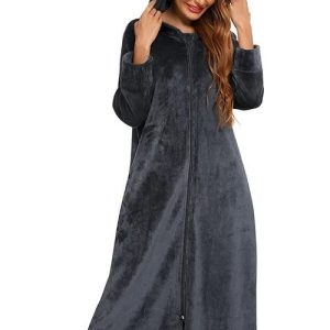 Peignoir femme polaire avec fermeture éclair