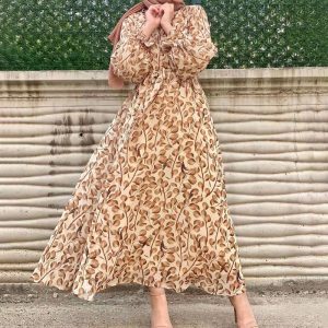 Robe Orientale Fleurie Longue