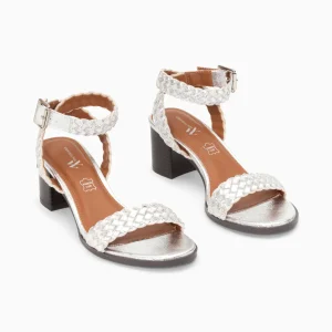 Sandales Eugénie argent à brides tressées Vanessa Wu