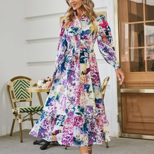 Robe Chemise Fleurie Femme