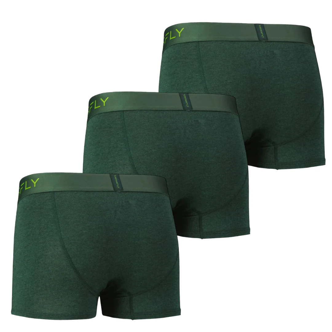 3-pack: IKON Men's 3" Trunks - Green Marle – Image 3