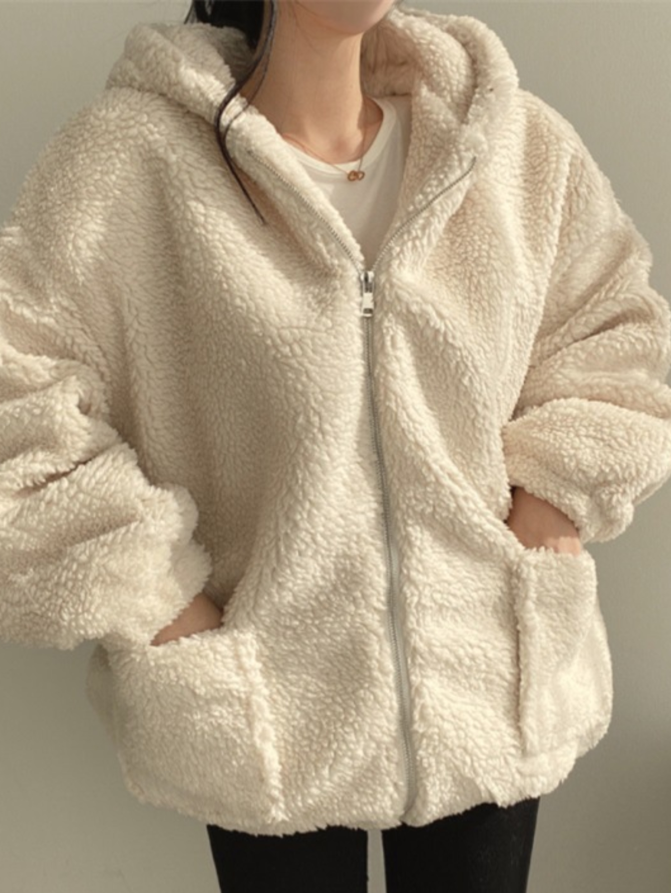 Veste polaire à capuche pour femme