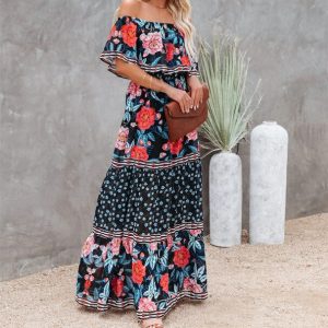 Hippie Robe Longue Fleurie Bohème