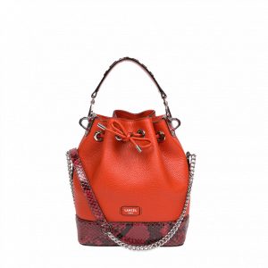 Sac seau Ninon S de Lancel multico carmin/python