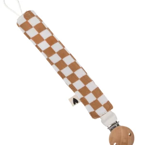 Attache tétine grands carreaux