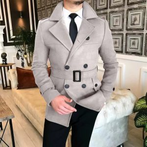 Caban Gris Clair Homme