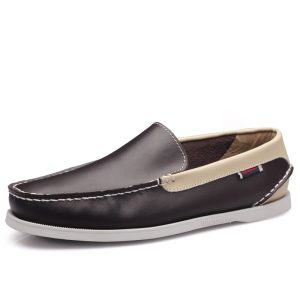 Chaussure Bateau Marron Foncé Sans Lacets