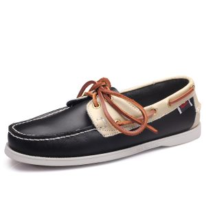 Chaussure Bateau Noir Et Beige