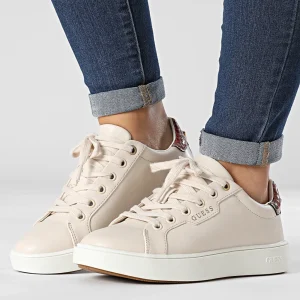 Baskets femme Guess beige avec logo
