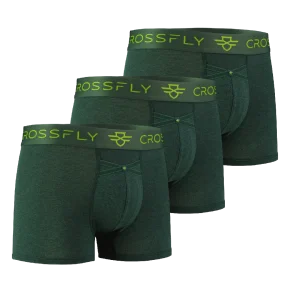 3-pack: IKON Men's 3" Trunks - Green Marle