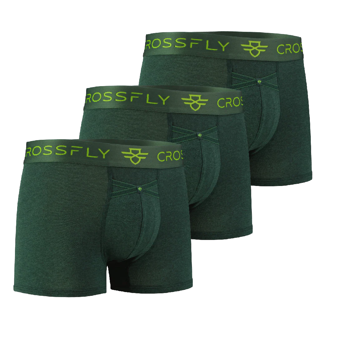 3-pack: IKON Men's 3" Trunks - Green Marle