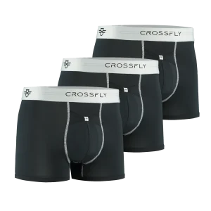 3-Pack: IKON X Men's 3" Trunks - Black/Silver