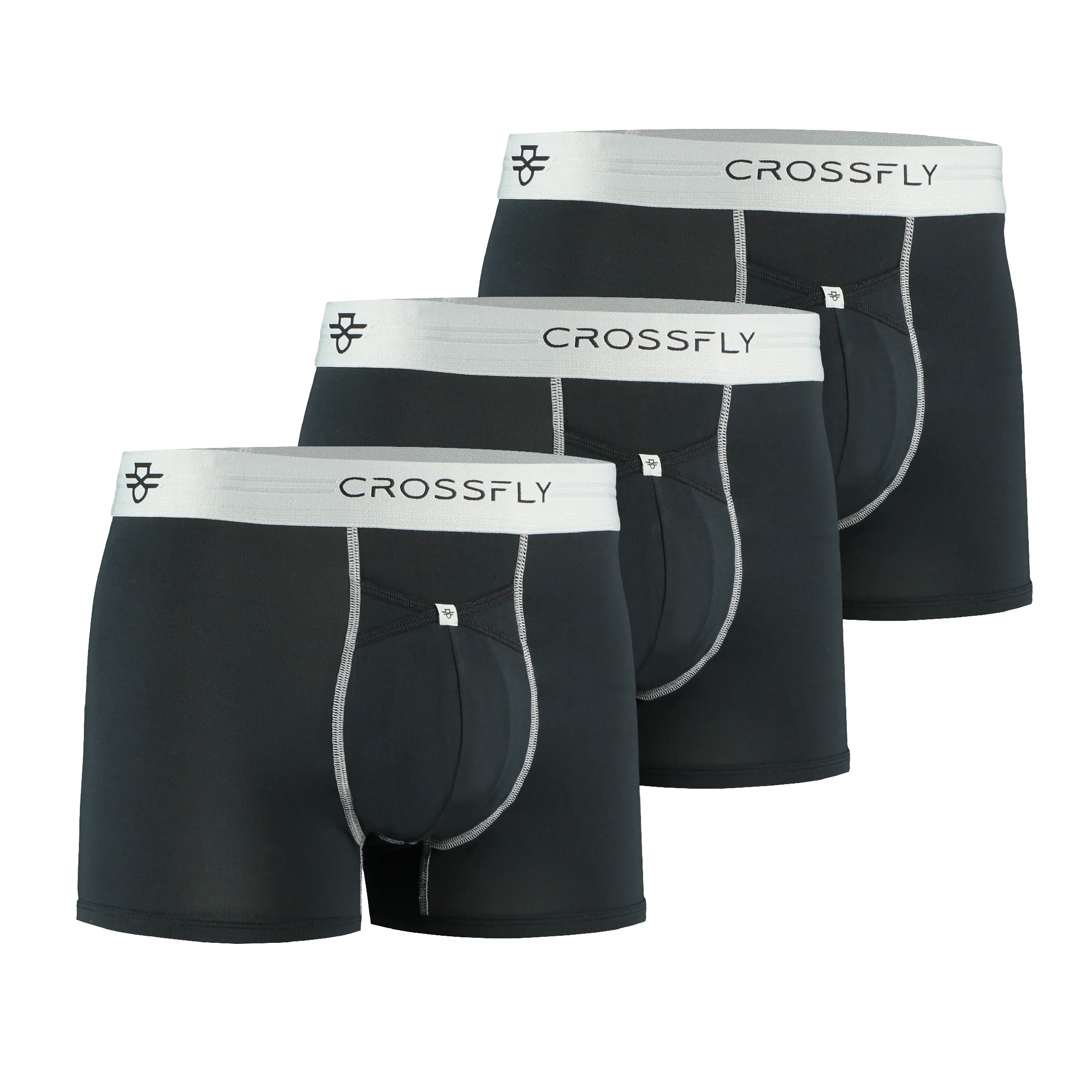 3-Pack: IKON X Men's 3" Trunks - Black/Silver