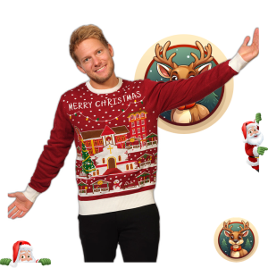 Le “Christmas Label Home” Pull de Noël – Homme