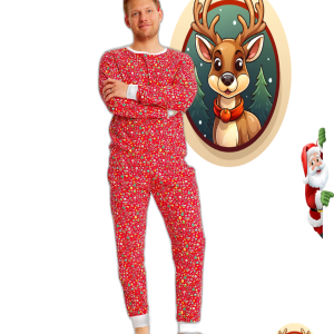 Pyjama De Noel Crazy Rouge Homme