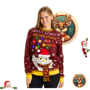 Hibou que je veux pour Noël est une baguette – Femme