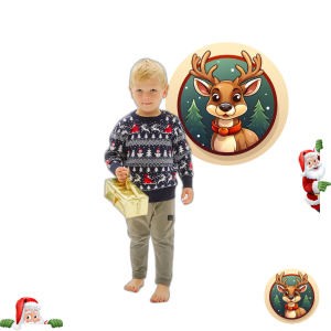 Le Pull De Noël Stylé Bleu – Enfants.