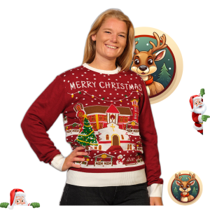 Le “Christmas Label Home” Pull de Noël – Femme