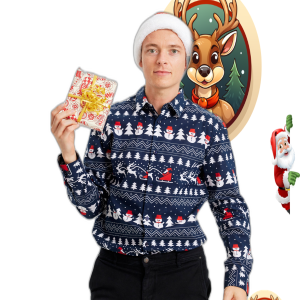 Chemise De Noël – Bleu.