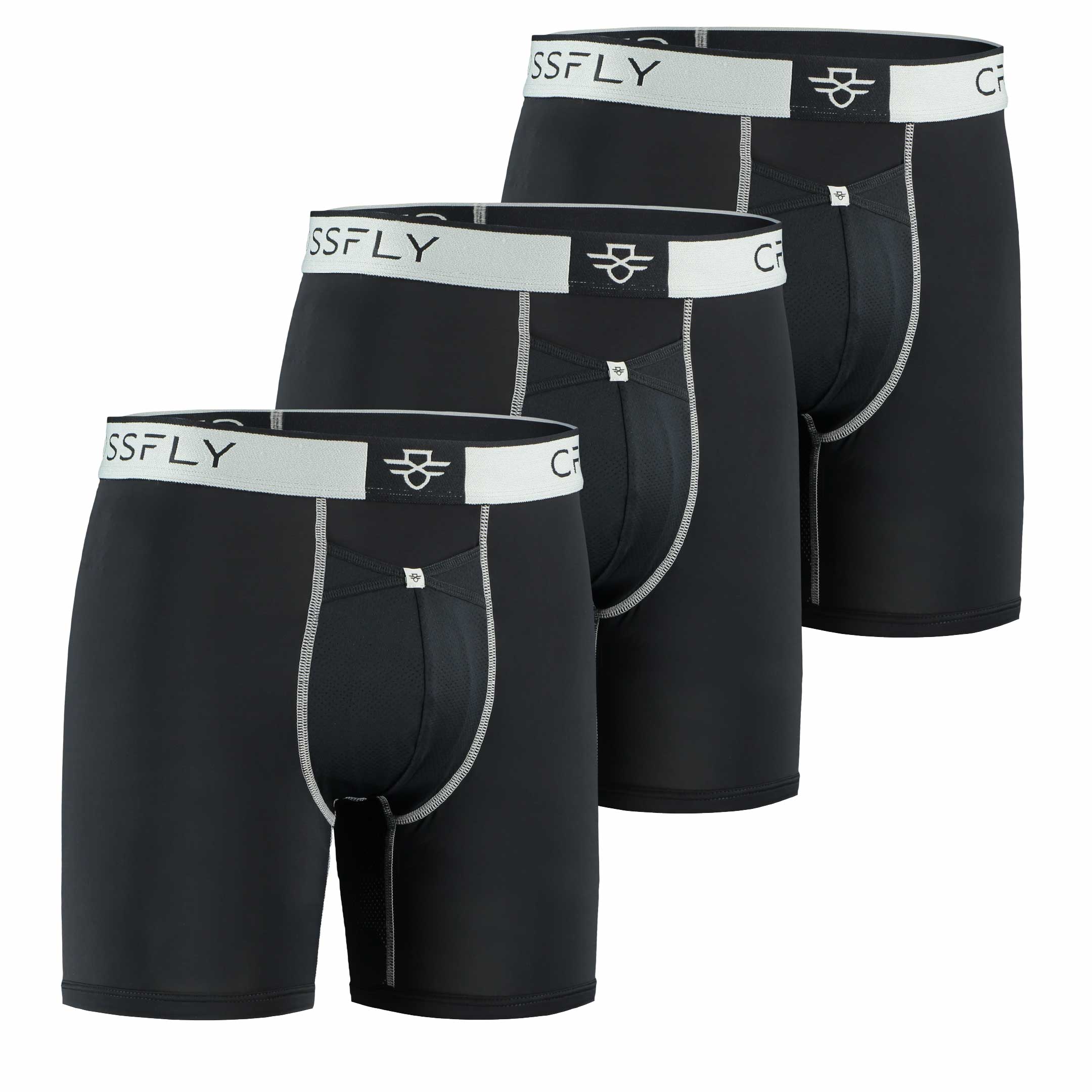 3-pack PRO Men's 7" Boxers (Black/Silver)