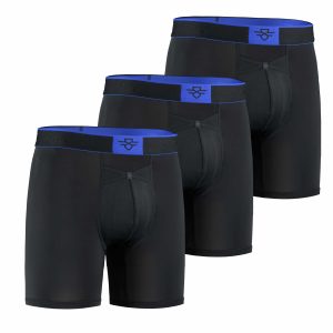 3-pack PRO Men's 7" Boxers (Black/Royal Blue)