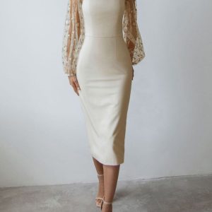 Robe Fleurie Manche Bouffante Cérémonie