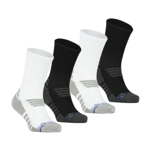 4-pack: Tempo | Men's 10" Crew Socks - Black/Charcoal & Grey/White